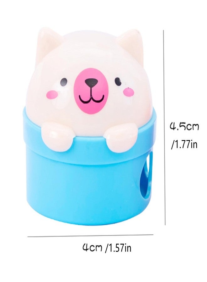 Fuzdaycu 2 Pcs Popular Bear Pencil Sharpener Colored Handheld Pencil Sharpener Desktop Decoration for Home Office Party Favor Supplies, Color Random - Image 2