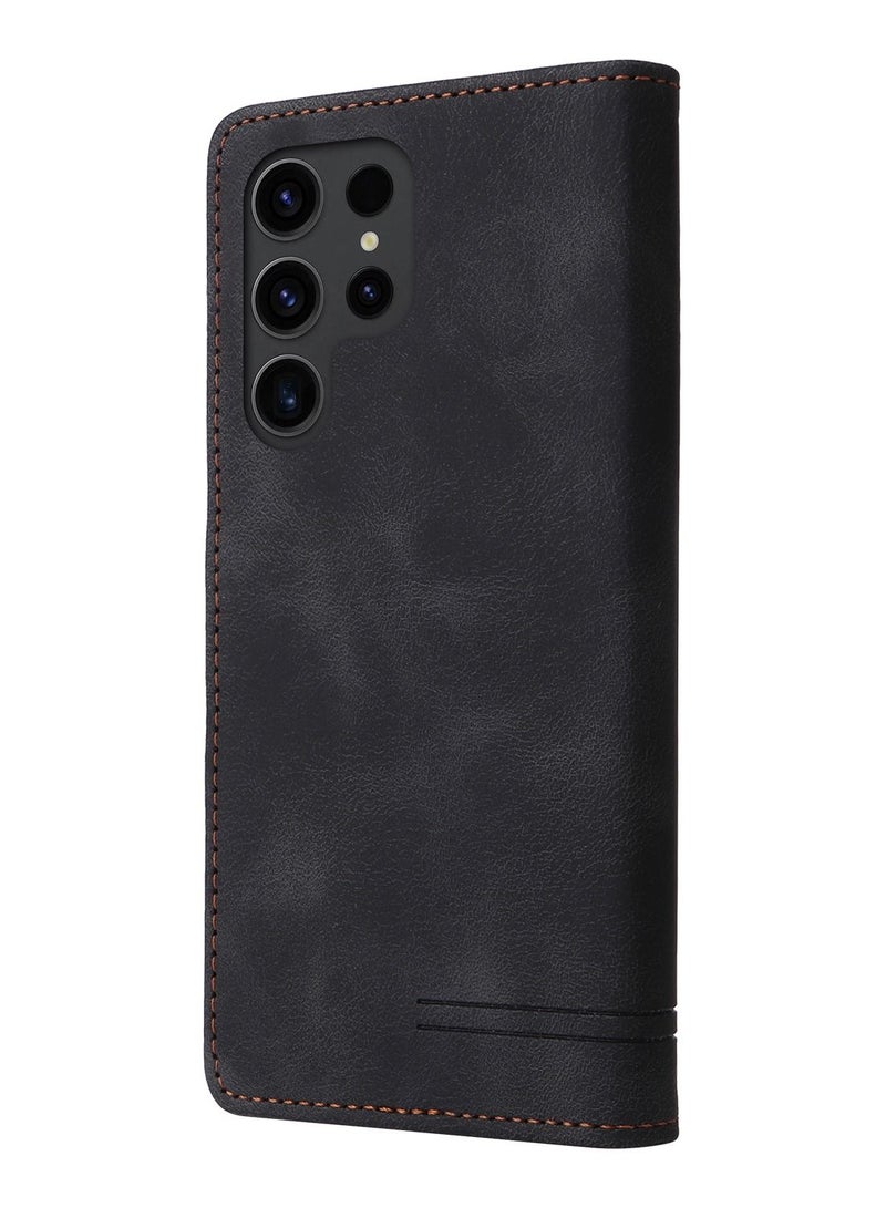 Suteni Flip Cover Hidden Card Slots Leather Phone Case for Samsung - Image 2