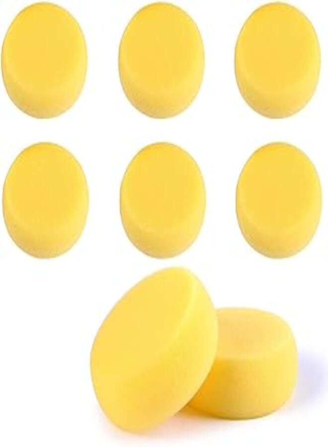 WAFJAMF 8 Pcs Round Painting Sponge 2.96inch Yellow Artist Sponges Watercolors Sponges for Face Painting Art Crafts