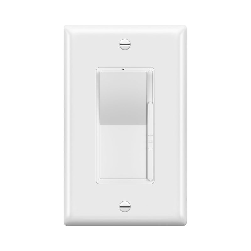 TOPGREENER Kalide Dimmer Light Switch, LED Dimmer Switch, Full Range Dimming, Single Pole/3-Way, 120VAC, 60Hz, 300W LED/CFL, Neutral Wire Not Required, Wall Plate Included, White - Image 1