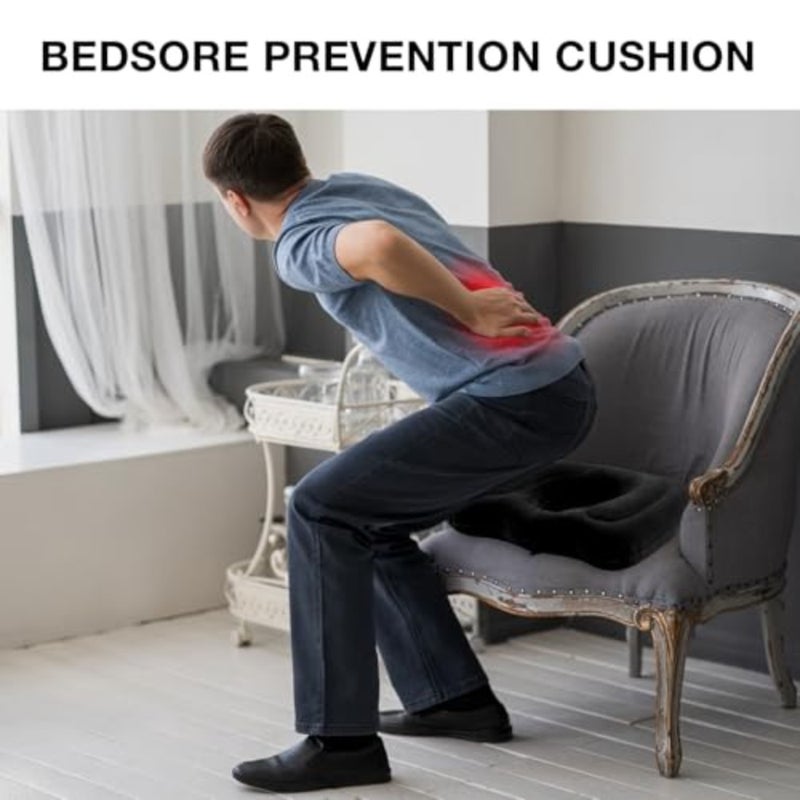 1 Pcs Inflatable Seat Cushion 18.1'' x 15.7'' x 4.7'' Portable Pillow Height Adjustable Hemorrhoid Pillow for Tailbone Back Pain Bed Sore Home Car Chair Wheelchair Sitting - Image 4