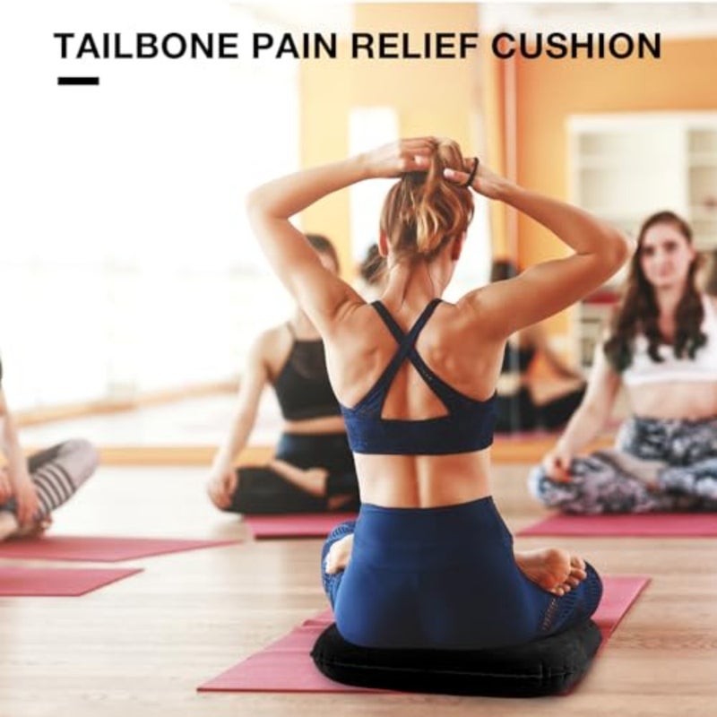 1 Pcs Inflatable Seat Cushion 18.1'' x 15.7'' x 4.7'' Portable Pillow Height Adjustable Hemorrhoid Pillow for Tailbone Back Pain Bed Sore Home Car Chair Wheelchair Sitting - Image 5