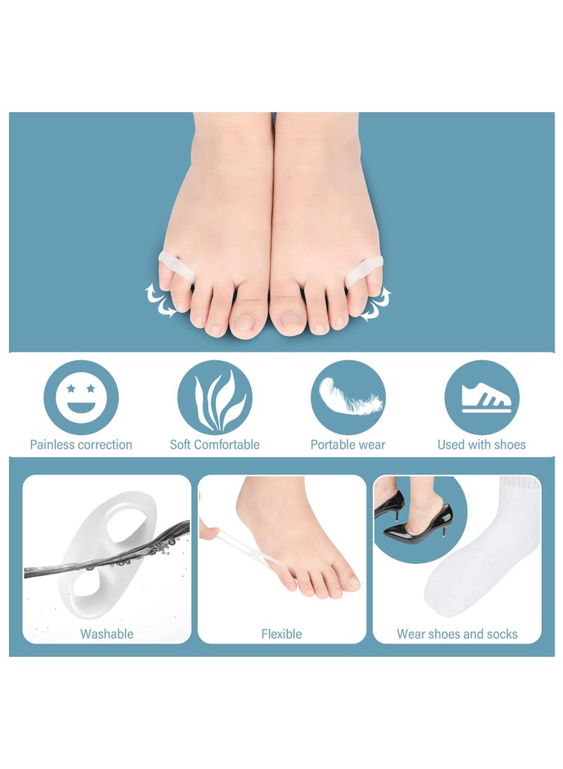 Sweet seven مصحح بونيون خياط من السيليكون - 5 أزواج مع 2 حلقة، فاصل أصابع القدم الصغيرة للأصابع المتداخلة، تخفيف ألم البونيونيت - Image 3