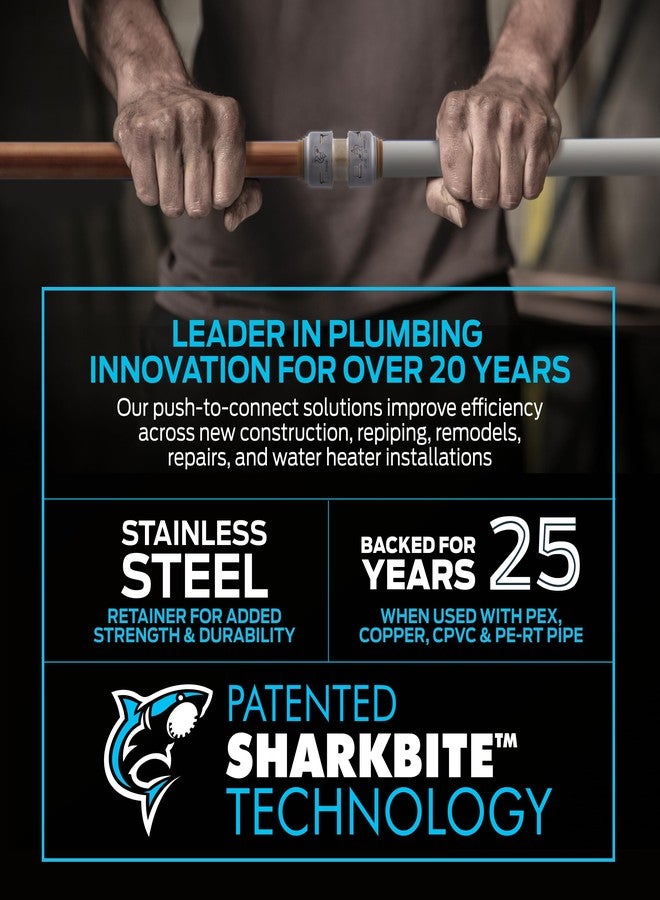 SharkBite Max 1/2 Inch x 3/4 Inch FIP x 18 Inch Stainless Steel Braided Flexible Water Heater Connector, Push to Connect Brass Plumbing Fitting, PEX Pipe, Copper, CPVC, PE-RT, HDPE, UR3068FX18 - Image 4