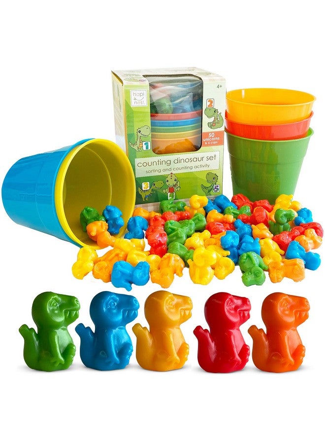 Hapinest Dinosaur Math Counters Color Sorting and Counting Activity Set - Educational Learning Games for Toddlers Preschool and Homeschool - Like Counting Bears - Image 1
