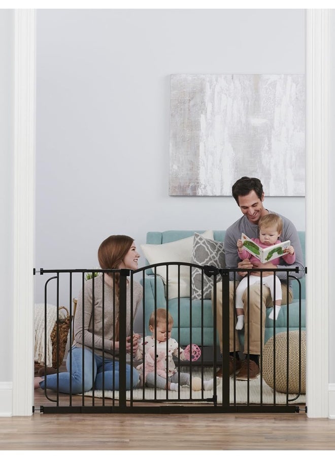 Regalo - Home Accents 74 148-Cm Super Wide Safety Gate  Includes 15-Cm  20-Cm And 30-Cm Extension Kit  4 Pack Of Wall Mount Kit Black 58 Inches 0390 Br  - Image 4