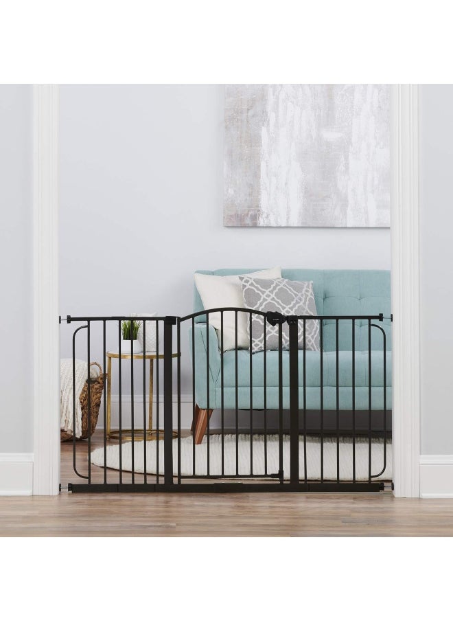 Regalo - Home Accents 74 148-Cm Super Wide Safety Gate  Includes 15-Cm  20-Cm And 30-Cm Extension Kit  4 Pack Of Wall Mount Kit Black 58 Inches 0390 Br  - Image 3