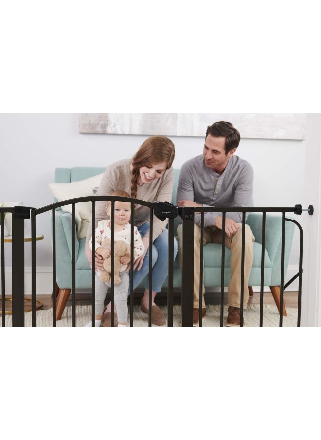 Regalo - Home Accents 74 148-Cm Super Wide Safety Gate  Includes 15-Cm  20-Cm And 30-Cm Extension Kit  4 Pack Of Wall Mount Kit Black 58 Inches 0390 Br  - Image 2