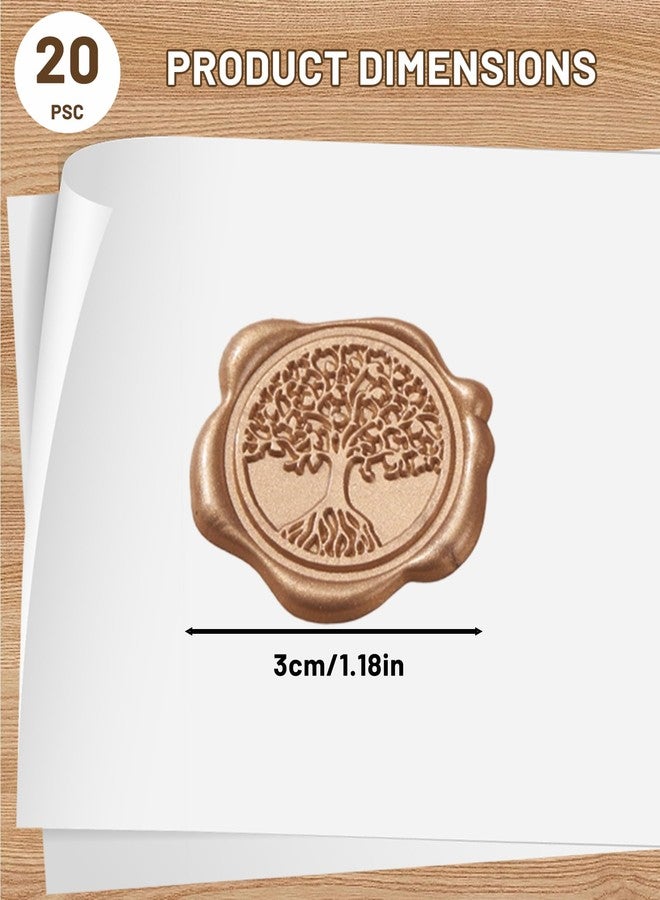 FFZDENA 20Pcs Wax Seal Stamp Kit, Embossing Wax Seal Stickers with Tree of Life Design, Self-Adhesive Wax Stamp for Wedding Invitations, Gift Wrapping, Party Decor - Image 2