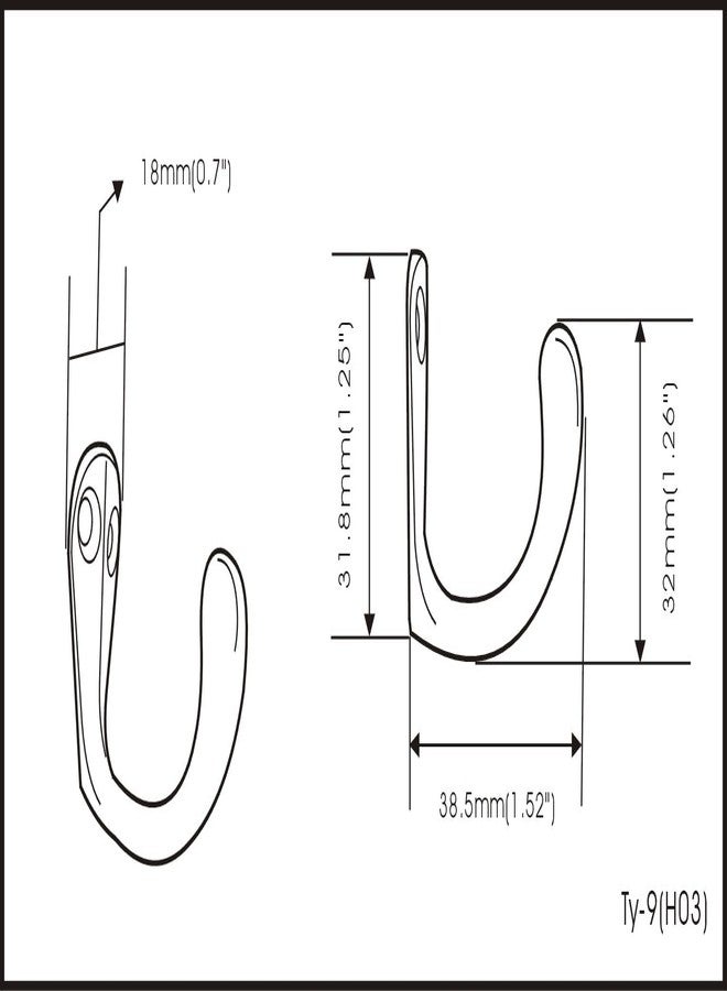 QCAA Single Prong Hook Hanger, Zinc Die Cast, Made in Taiwan 6 Pack H04-001 - Image 5