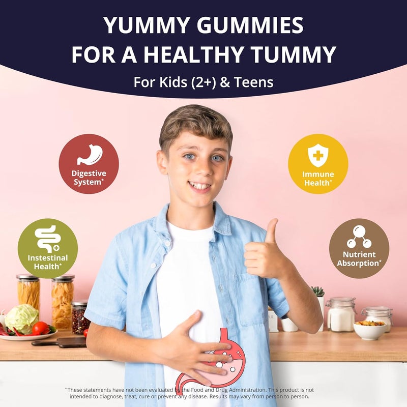 NuBest Probiotics Gummies for Digestive Gut Health  Immunity with 5 Billion CFUs  No Added Sugar  Yummy Strawberry  Orange Flavors  60 Premium Vegan Gummies for Kids  Teens - Image 2