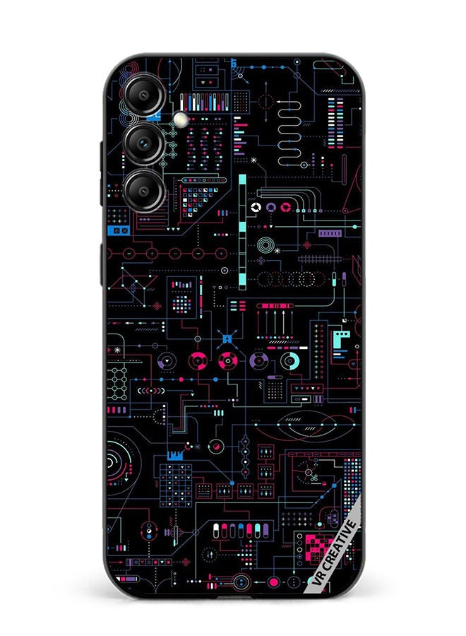 VR CREATIVE Protective Case Cover For Samsung Galaxy A14 5G/A14 Circuit Design Multicolour - Image 1