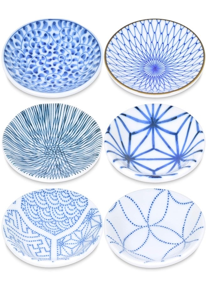 Mino Ware أطباق يابانية، أطباق صلصة الصويا، طبق سوشي صغير، أطباق آسيوية، 3.93 بوصة، طقم من 6 قطع - Image 4