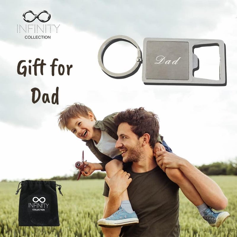 Infinity Collection Dad Stainless Steel Keychain, Father Gift, Dad Bottle Opener, I Love You Dad Keychain Makes for Dads - Image 3