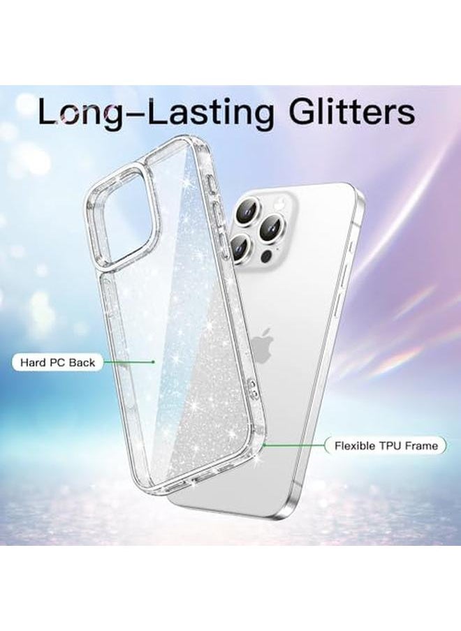 Jetech Glitter Case For Iphone 16 Pro Max 6.9 Inch Bling Sparkle Shockproof Phone Bumper Cover Sparkly For Women And Girls Clear  - Image 3