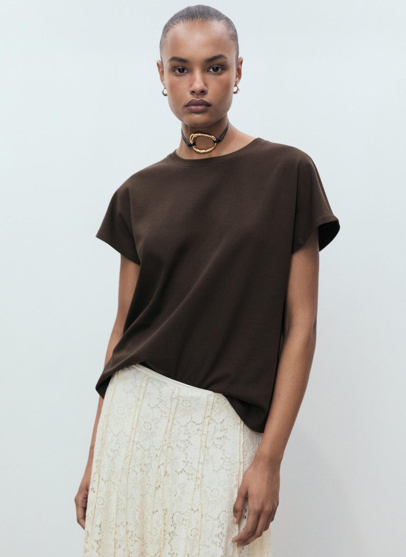 MANGO Round Neck Short Sleeve T-Shirt  - Image 1