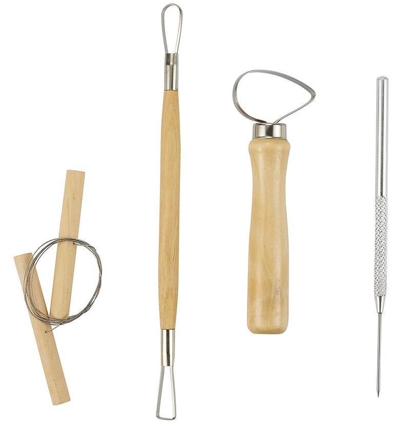 KNAFS Sculpting Tools 19Piece Pottery Carving Tools Set DoubleSided Ceramic Modeling Tools for Clay and Wood Sculptures for Beginners Professional Art Crafts Steel and Hard Wood Handles - Image 5
