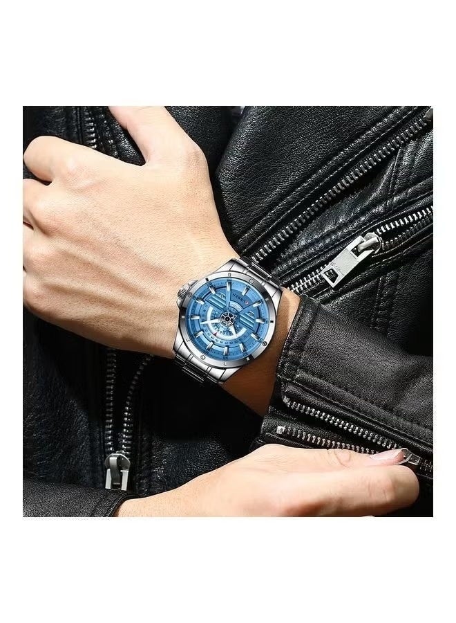 CURREN Men's Quartz Analog Watch – 46mm Stainless Steel Wristwatch with Silver Strap, Classic Business Casual Timepiece - Image 2