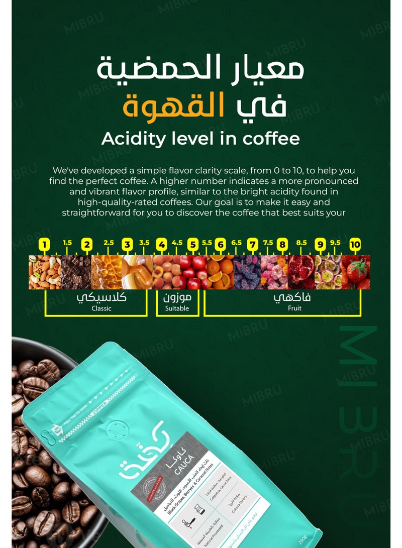 KIFFA Specialty Coffee Beans for V60 and Espresso Corps Roasted Cauca (250g) Unground roasted - Whole Beans - Image 4