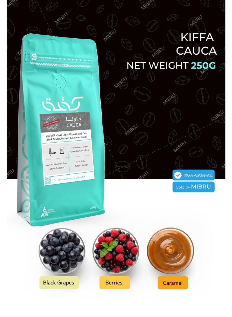 KIFFA Specialty Coffee Beans for V60 and Espresso Corps Roasted Cauca (250g) Unground roasted - Whole Beans - Image 3