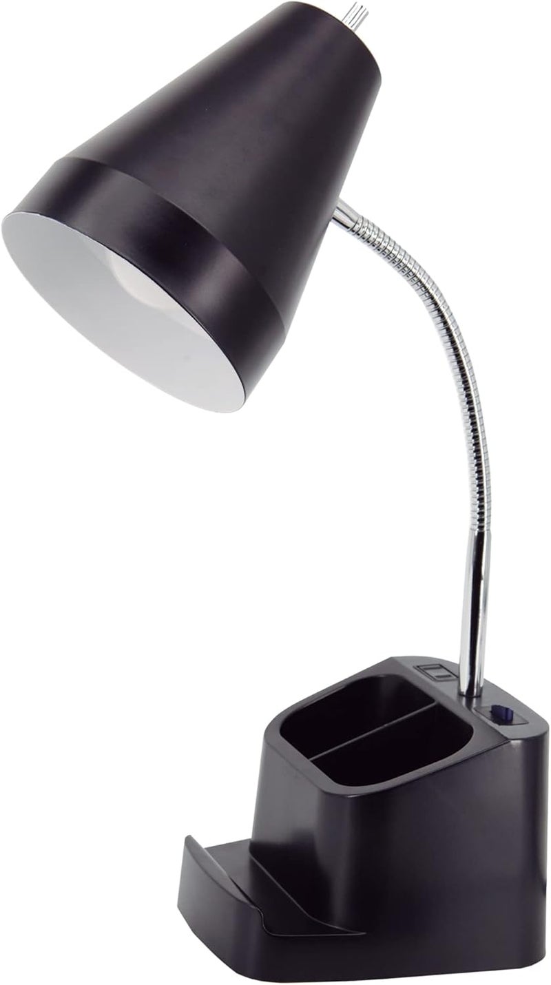 Realspace Lusina LED Organizer Desk Lamp With USB 18H Black - Image 1