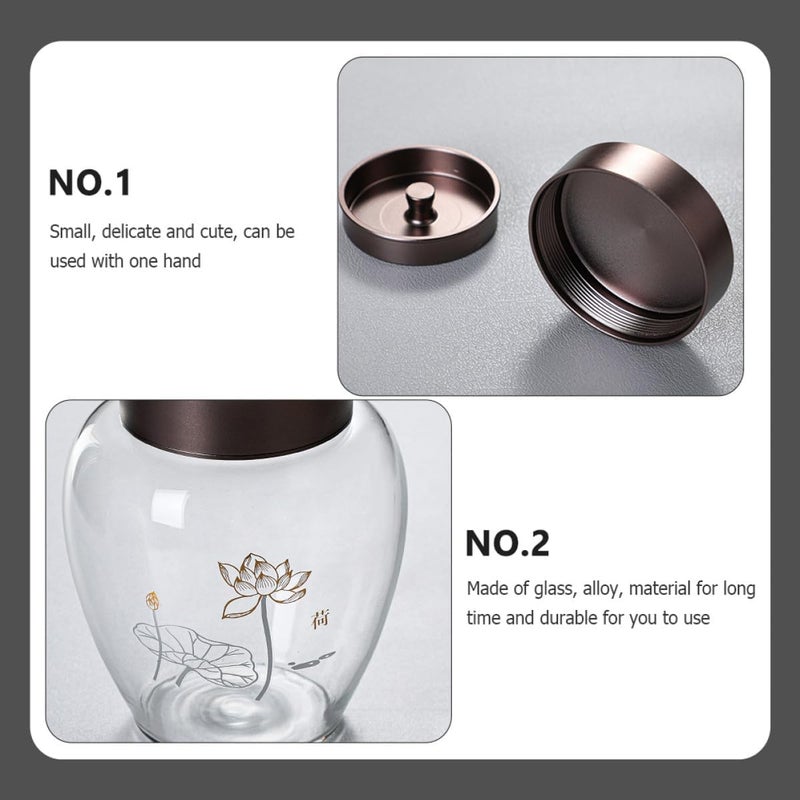 Glass Tea Leaf Jar with Alloy Lid 500ml Sealed Glass Canister for Kitchen Food Storage and Grain Preservation - Image 4