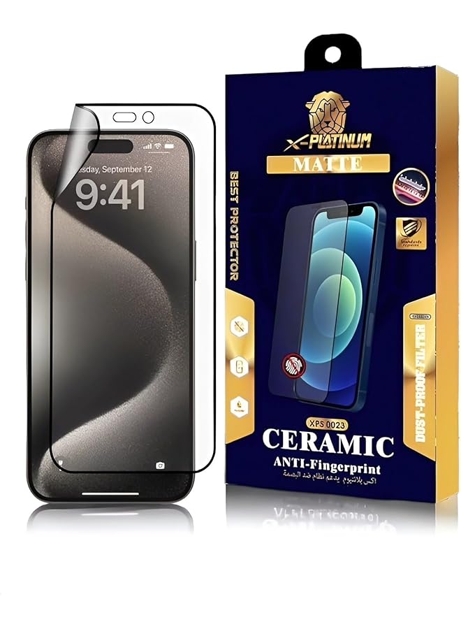 erorex Anti Spy Matte Screen Protector For Iphone 15 Pro Max Anti Fingerprint Privacy Protection Cover Scratch And Shatter Resistant - Image 1