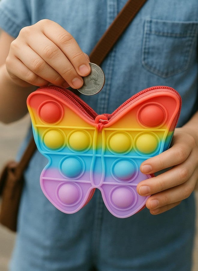 KALRA MAGIC® Rainbow Pop It Fidget Pencil Pouch | Zipper Closer Case for Stress Relief | Kids Girls Toys and Games Travel Storage Purse Sling Bag - Image 2