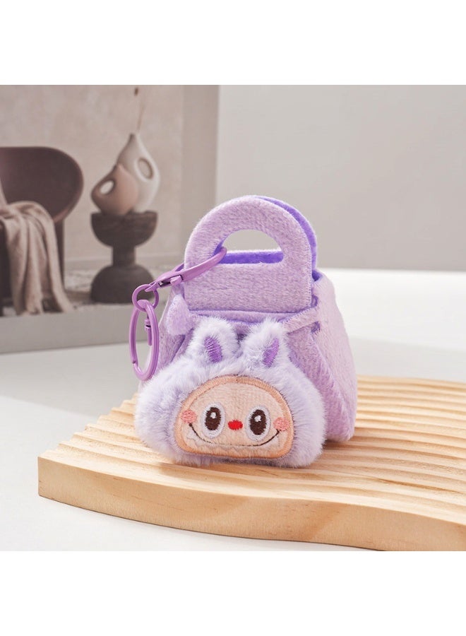 حقيبة تخزين النقود المحشوة لابوبو معلق دمية كرتون ملحق سلسلة مفاتيح، لعبة آلة المخالب - Image 1