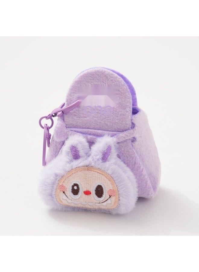 حقيبة تخزين النقود المحشوة لابوبو معلق دمية كرتون ملحق سلسلة مفاتيح، لعبة آلة المخالب - Image 2