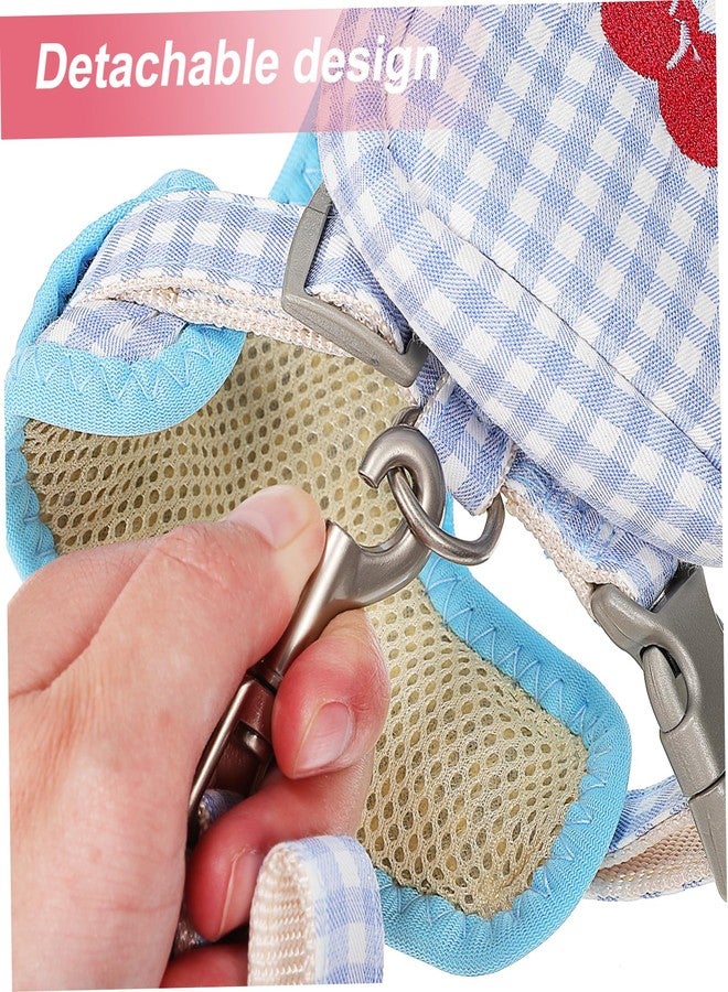 VICASKY 2pcs Small Dog Harness Backpack Adjustable Plaid Pet Vest with Detachable Leash for Puppies Comfortable Polyester Material Stylish and Functional Carrying Bag for Treats and - Image 2