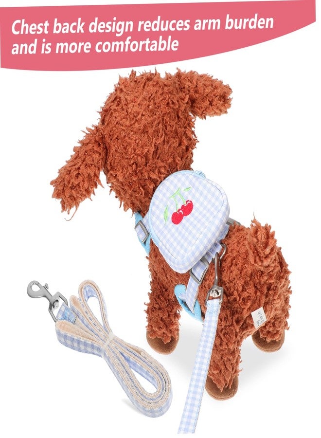 VICASKY 2pcs Small Dog Harness Backpack Adjustable Plaid Pet Vest with Detachable Leash for Puppies Comfortable Polyester Material Stylish and Functional Carrying Bag for Treats and - Image 4