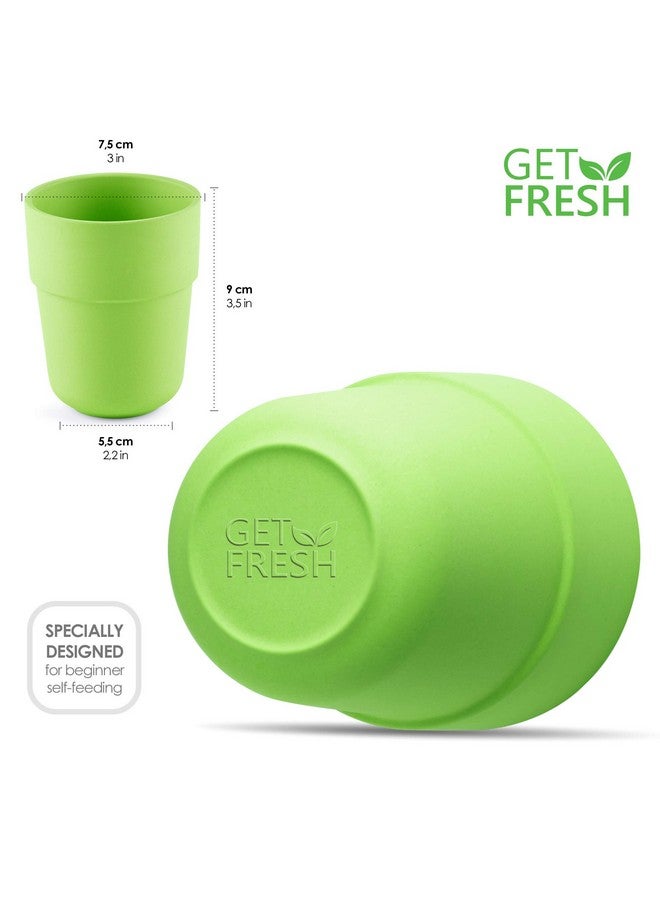 Get Fresh Bamboo Kids Cups, 4 Pack Set, Stackable Bamboo Drinking Cups, Bamboo Kids Dinnerware Set, Bamboo Toddler Cups, Dishwasher Safe And Stackable - Image 3
