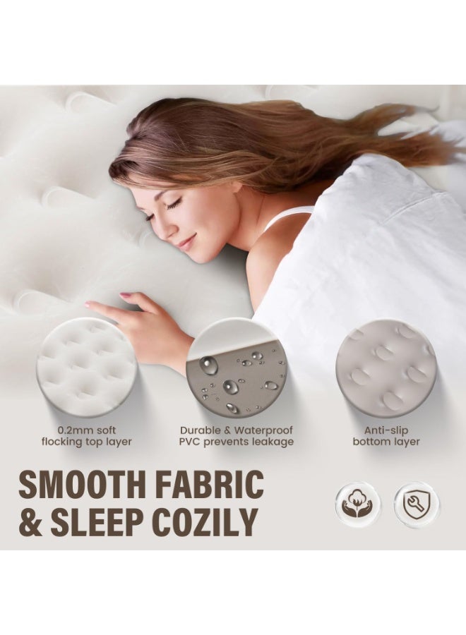 فلوشرينيك ثلاثة أشخاص نفخ الفراش، مزدوجة تفجير الفراش، سرير التخييم المزدوج مع مضخة كهربائية مدمجة ، فراش هوائي نفخ ذاتي سرير ضيف للمنزل أو التخييم - Image 5