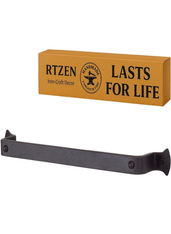 RTZEN Matte Black Hand Towel Holder for Bathroom - Handcrafted Farmhouse Wrought Iron Metal Kitchen Bar - Small Hand Towel Bar Hanger for Home or Office - Wall Mounted Rack Fits 10" Towels - Image 1