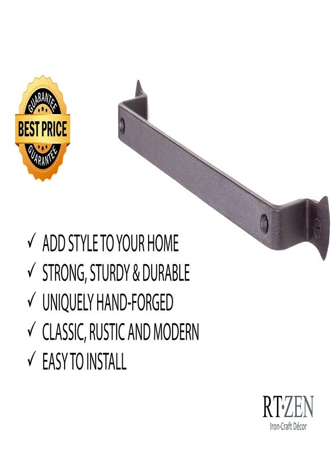 RTZEN Matte Black Hand Towel Holder for Bathroom - Handcrafted Farmhouse Wrought Iron Metal Kitchen Bar - Small Hand Towel Bar Hanger for Home or Office - Wall Mounted Rack Fits 10" Towels - Image 5
