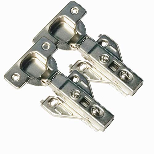 Elysian 2 Piece Clip on Soft Close Hinges 105 Degree Self Close for Frameless Cabinet with Mounting Plates Full Overlay Premium Included Screws 1 Pair 00mm Kitchen Cabinet Furniture Hardware - Image 1