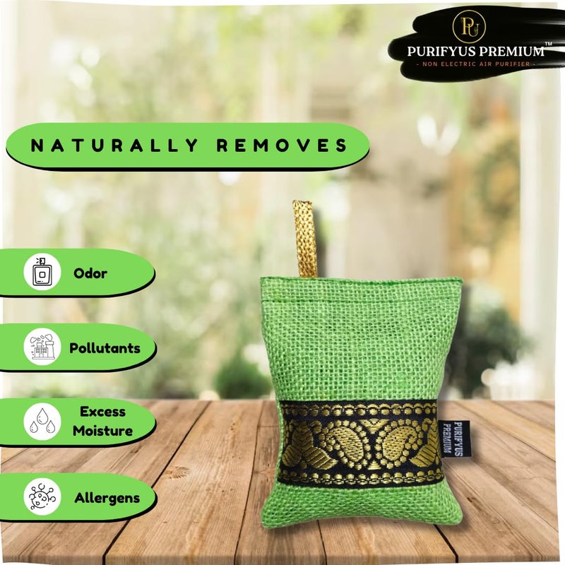 Purifyus Premium Purifyus Premium Green 200 gram Pack of 3 Activated Carbon Air Purifying Bag NonElectric Natural Odor Absorber for Car Clean and Fresh Indoor Air - Image 5