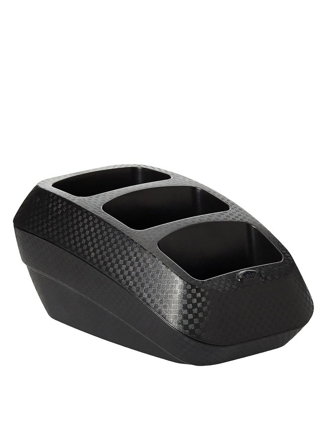 Snips 3-Tier TV DVD VCR Remote Control and Mobile Phone Holder Storage Organiser, Black - Image 1