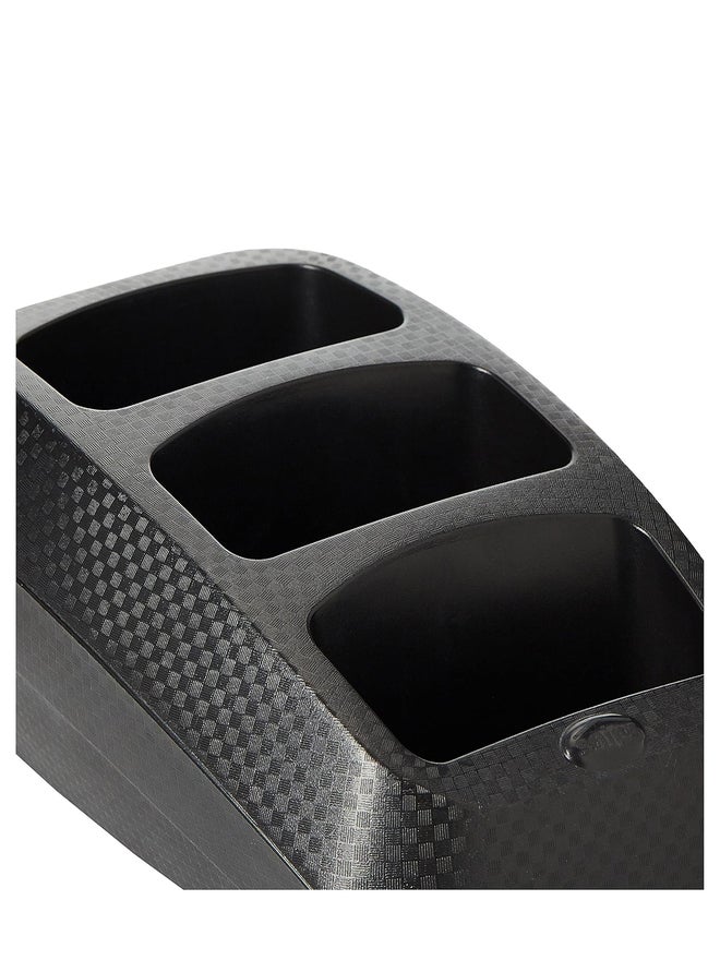 Snips 3-Tier TV DVD VCR Remote Control and Mobile Phone Holder Storage Organiser, Black - Image 2