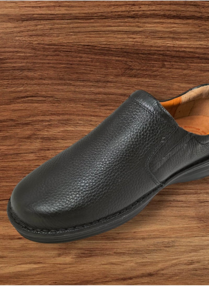 Generic - Men's Casual Slip-on Loafers Stretch Shoes Square Luxury Bussiness Office Shoes, Hand Made shoes with comfort rubber sole and Medical Brush - Image 1