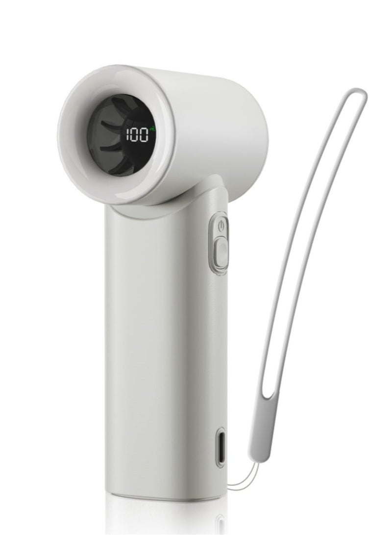 TONEOF Handheld Turbo Fan | 5000mAh Type-C Rechargeable Personal Fans with a Lanyard | 5 Speeds, LED Display, High Speed Cooling, for Travel/Outdoor/Gift/Home work - Image 1