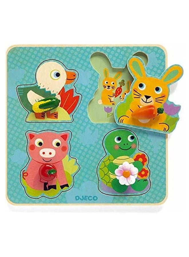 DJECO Wooden Puzzle - Croc-Carrot - Image 2