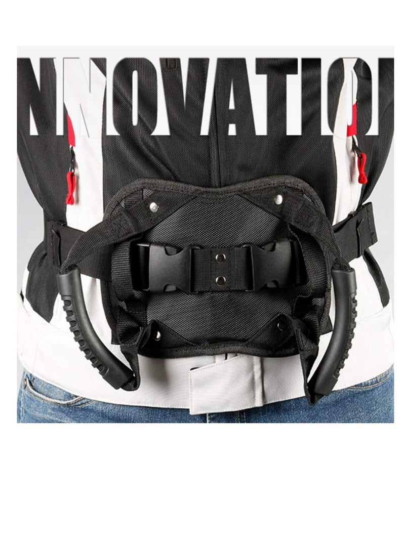 SOLARAE Adjustable Motorcycle Backseat Handle with Reinforced Buckle, Black Waist Belt Grip Strap for Safe Child Passenger Support - Essential Motorcycle Accessory - Image 2