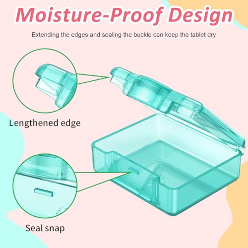 HANNEA® 4Pcs Pill Box Portable Pill Box 1.7 Inches Color Square Transparent Pill Box Food Grade PP Travel Pill Box Pill Case Medicine Pill Box for Supplyments, Capsules, Tablets, Fish Oil, Vitamin - Image 3