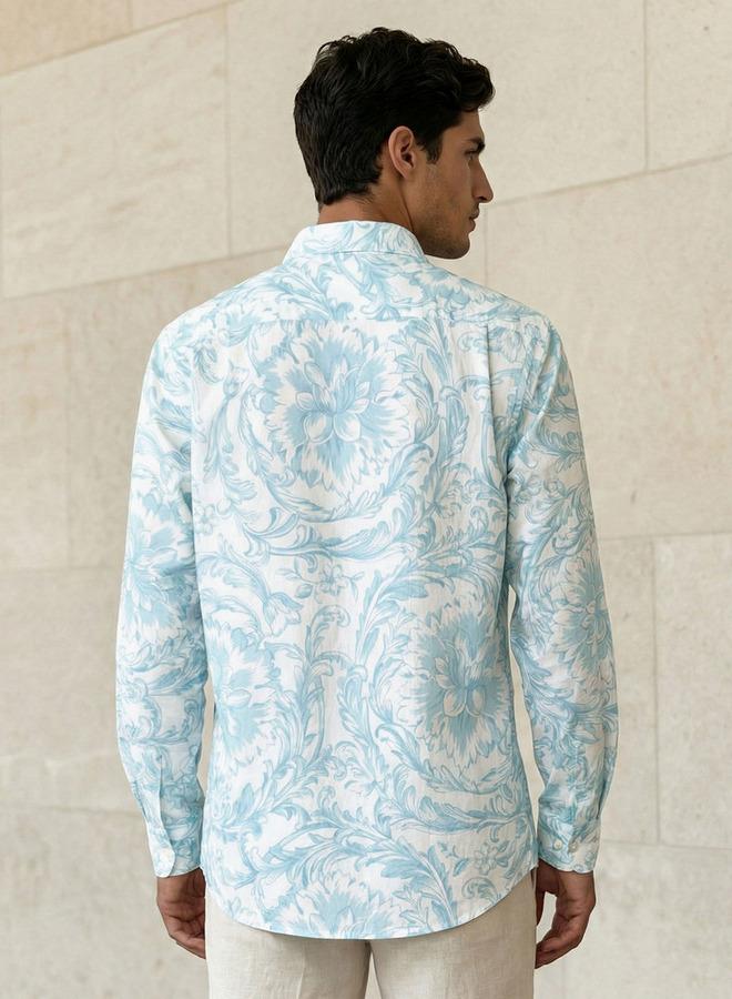 Iconic Men Regular Fit Collared Printed Long Sleeve Shirt - Image 4