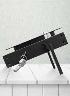 TISMpro Door Handle Lock Set - Aluminum Handle with Lock Body, Cylinder, and 5 Computer Keys with Mounting Screws, TP-7002 Set (Matte Black)  - Image 1
