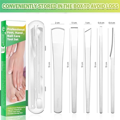 Bennort 5pcs Ingrown Toenail Removal Kit, Stainless Steel Nail Knives Cuticle & Dead Skin Corn Foot Callus Remover, Manicure & Pedicure Knife Tools with Box, Foot Skin Scraper Repair Sharp Blade - Image 5