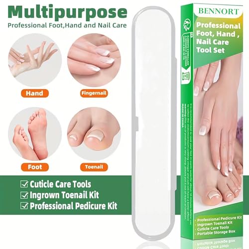 Bennort 5pcs Ingrown Toenail Removal Kit, Stainless Steel Nail Knives Cuticle & Dead Skin Corn Foot Callus Remover, Manicure & Pedicure Knife Tools with Box, Foot Skin Scraper Repair Sharp Blade - Image 3