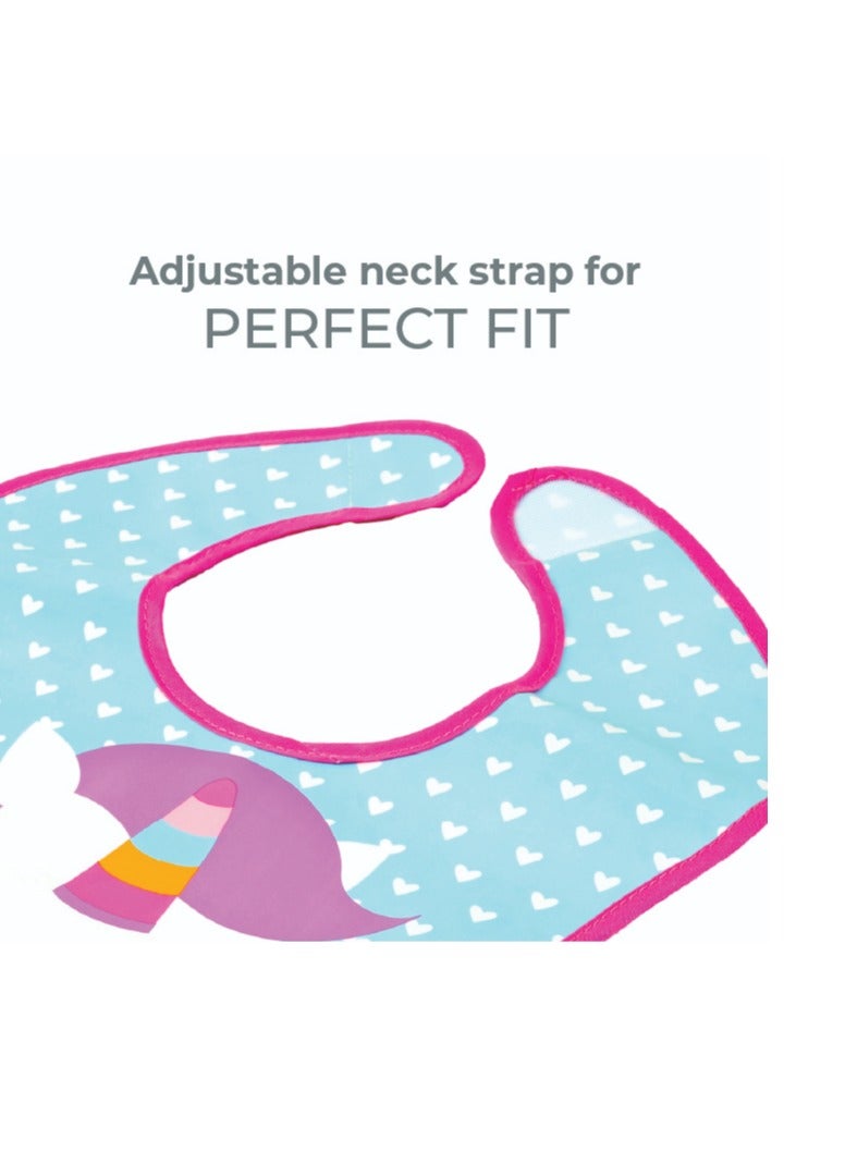 Nurtur PP Bib with Pocket - Character Print - Unicorn/Boy - Pack of 1 - Image 5